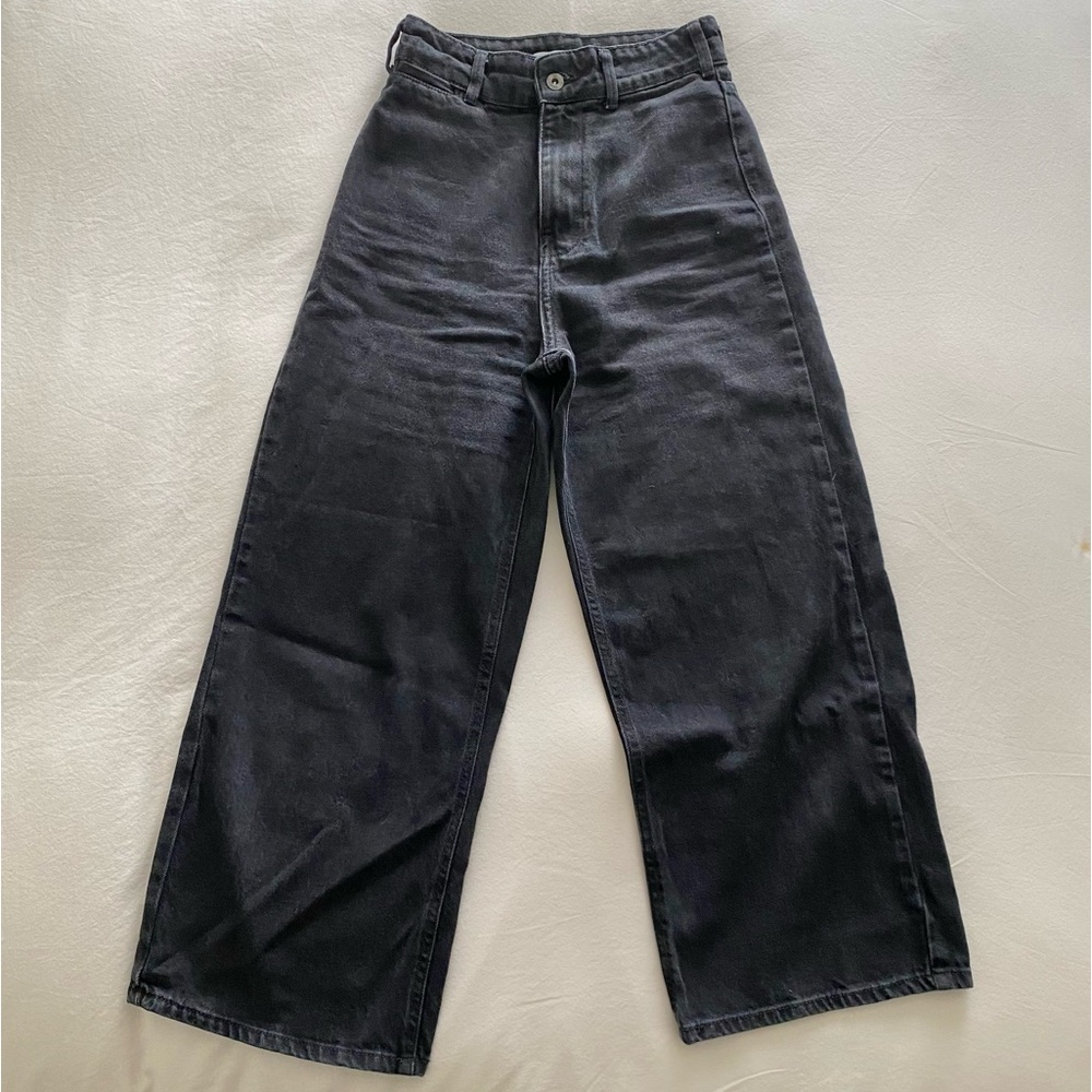 Zara Highwaisted Cropped Wide Leg Denim